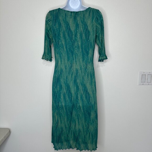 Aziz Vtg Y2K Midi Dress Size L Lettuce Hem - Picture 2 of 10